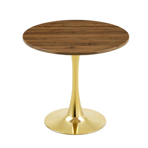 English Elm Round Tulip Bistro Dining Table Mid Century Pedestal Base for Compact Kitchen Spaces 31.5 inches Walnut W2920P518713