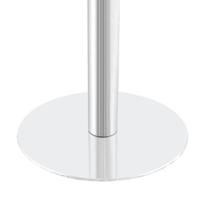 English Elm 23.6 Inch Round Marble Texture Dining Table with Steel Edge and Modern Metal Base Grey+Gold, Silver W2920P543005