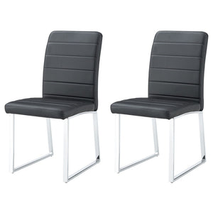 English Elm 6-Pack PU Leather Dining Chairs with Iron Frame Thick Cushioned Seating for Home Office W2920S00069