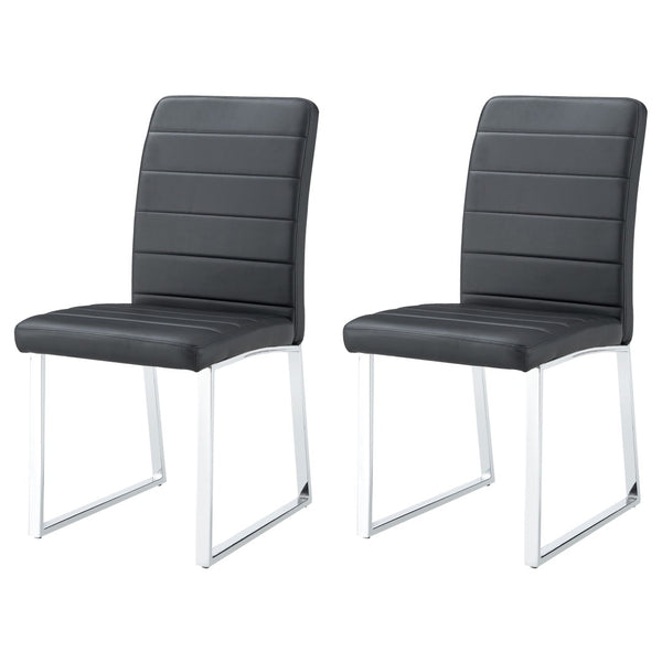 English Elm 6-Pack PU Leather Dining Chairs with Iron Frame Thick Cushioned Seating for Home Office W2920S00069