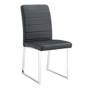 English Elm 6-Pack PU Leather Dining Chairs with Iron Frame Thick Cushioned Seating for Home Office W2920S00069