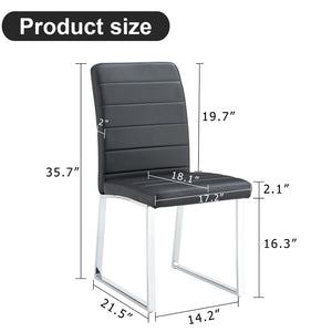English Elm 6-Pack PU Leather Dining Chairs with Iron Frame Thick Cushioned Seating for Home Office W2920S00069