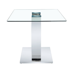 English Elm 63 Inch Rectangular Tempered Glass Dining Table Seats Six with Steel O-Shaped Legs W2920S00165