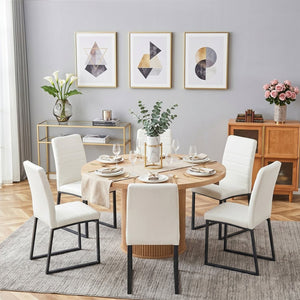 English Elm 6piece Round Pedestal Dining Set with Roman Column Base Pu Padded Chairs Storage Shelf Black, White, Wood W2920S00173