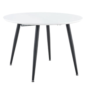 English Elm Pull Extendable Round Mdf Dining Set with Acrylic Chairs for Modern Minimalist Spaces W2920S00179