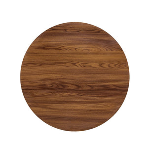English Elm 2-piece Nesting Round Coffee Table Set Walnut Top Sculptural Steel Base Living Room Black + Walnut W2920S00182
