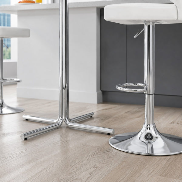 English Elm Modern Glass Top Pub Table Set Swivel Faux Leather Barstools Chrome Kitchen Bistro W2920S00190