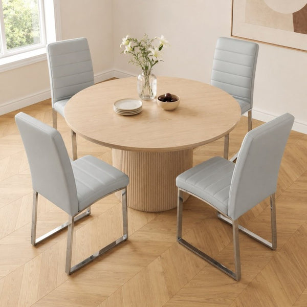 English Elm 4-Pack PU Leather Dining Chairs with Iron Frame and Thick Foam Cushion for Home Office W2920S00214