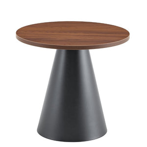 English Elm Round Nesting Coffee Tables Walnut Grain Top Steel Cone Base Mid-Century Living Room Set Walnut+Black W2920S00230