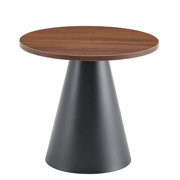 English Elm Round Nesting Coffee Tables Walnut Grain Top Steel Cone Base Mid-Century Living Room Set Walnut+Black W2920S00230