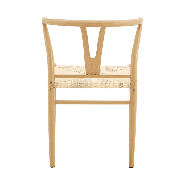 English Elm Table and Chair Set 42 Inch Round Rock Slab Top with Four Wishbone Iron Dining Chairs W2920S00256