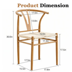 English Elm Table and Chair Set 42 Inch Round Rock Slab Top with Four Wishbone Iron Dining Chairs W2920S00256