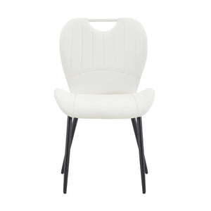 English Elm Luxury Modern 5 Piece Dining Set White Marble Glass Top Shell Back Upholstered Chairs W2920S00275