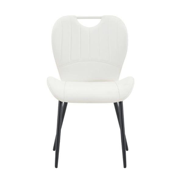 English Elm Luxury Modern 5 Piece Dining Set White Marble Glass Top Shell Back Upholstered Chairs W2920S00275