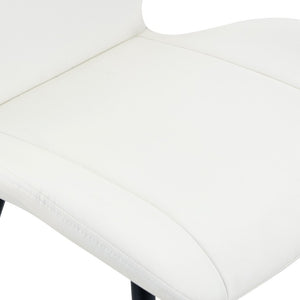 English Elm Luxury Modern 5 Piece Dining Set White Marble Glass Top Shell Back Upholstered Chairs W2920S00275
