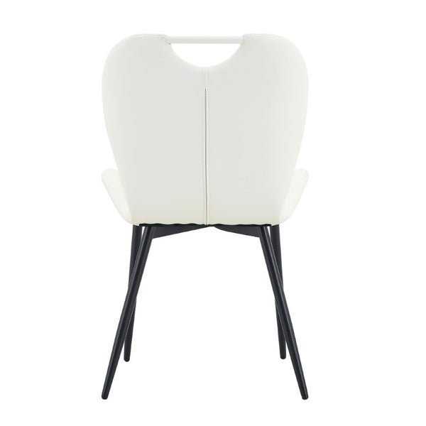 English Elm Luxury Modern 5 Piece Dining Set White Marble Glass Top Shell Back Upholstered Chairs W2920S00275