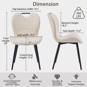 English Elm Luxury Modern 5 Piece Dining Set White Marble Glass Top Shell Back Upholstered Chairs W2920S00275