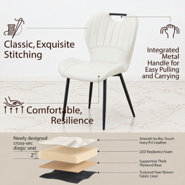 English Elm Luxury Modern 5 Piece Dining Set White Marble Glass Top Shell Back Upholstered Chairs W2920S00275