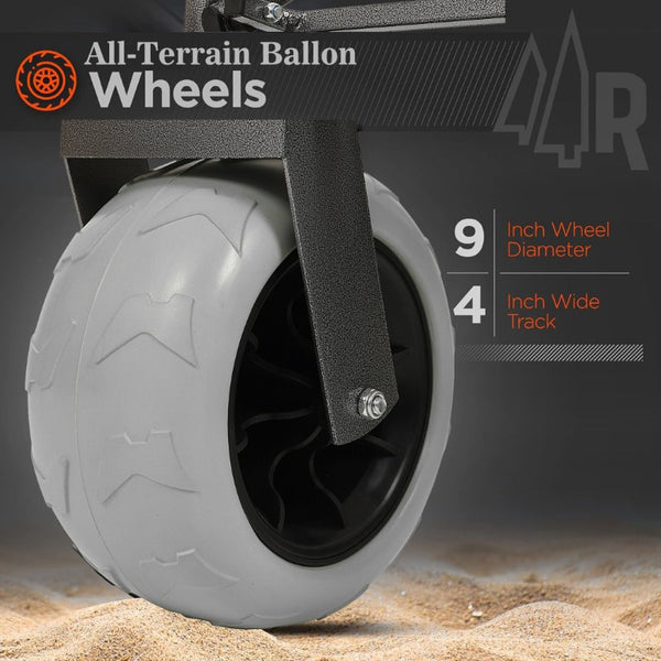 English Elm 3-In-1 Folding Cargo Wagon with Bench Seat All Terrain Balloon Tires 500Lb Capacity W2932P312721