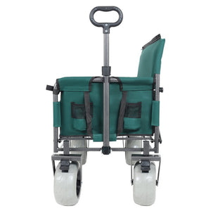 English Elm 3-In-1 Folding Cargo Wagon with Bench Seat All Terrain Balloon Tires 500Lb Capacity W2932P312721