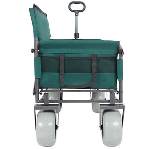 English Elm 3-In-1 Folding Cargo Wagon with Bench Seat All Terrain Balloon Tires 500Lb Capacity W2932P312721