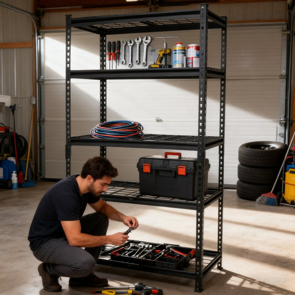 English Elm 5-tier Steel Garage Shelving Unit Boltless Setup 2250 Lb Capacity Adjustable Shed Storage W2932P373586