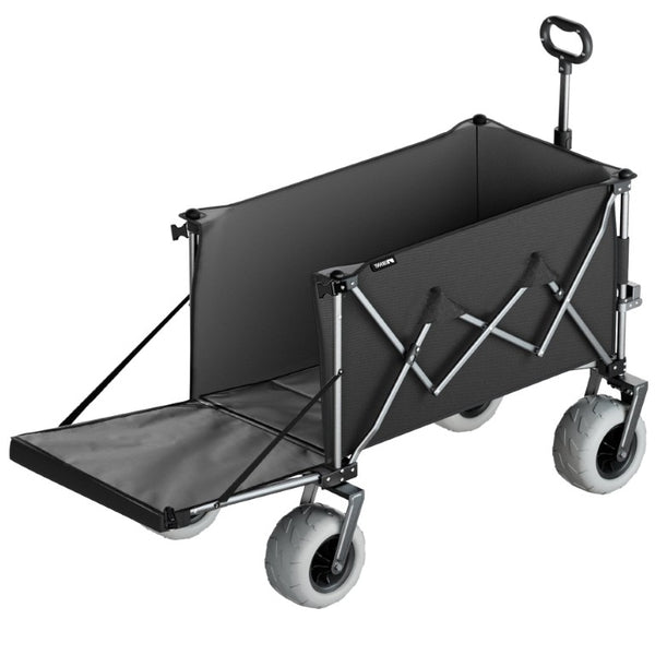 English Elm 300L Heavy Duty Folding Beach Wagon Expandable Tailgate Steel Frame Sand Wheels W2932P536962