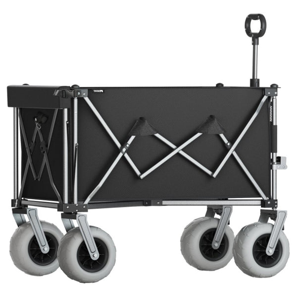 English Elm 300L Heavy Duty Folding Beach Wagon Expandable Tailgate Steel Frame Sand Wheels W2932P536962