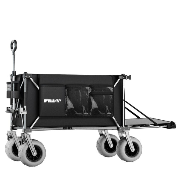 English Elm 300L Heavy Duty Folding Beach Wagon Expandable Tailgate Steel Frame Sand Wheels W2932P536962