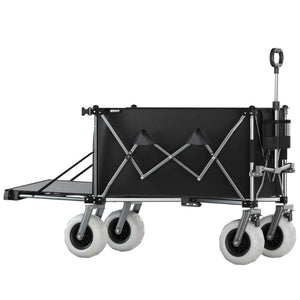 English Elm 300L Heavy Duty Folding Beach Wagon Expandable Tailgate Steel Frame Sand Wheels W2932P536962