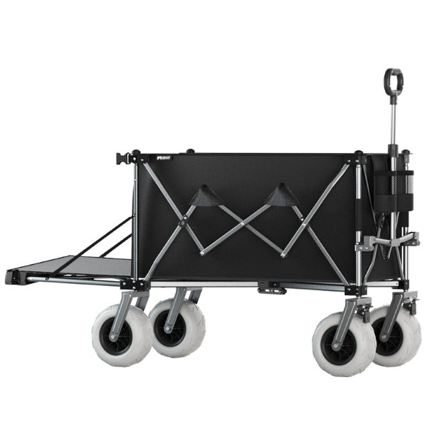 English Elm 300L Heavy Duty Folding Beach Wagon Expandable Tailgate Steel Frame Sand Wheels W2932P536962