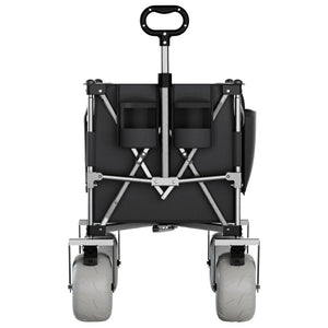 English Elm 300L Heavy Duty Folding Beach Wagon Expandable Tailgate Steel Frame Sand Wheels W2932P536962