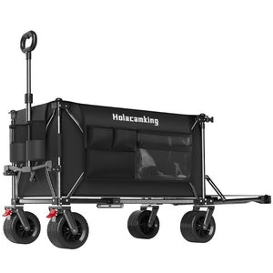 English Elm 58 Inch Folding Wagon Heavy Duty 500Lb Steel Frame All Terrain Wheels Beach Camping Cart W2932P536966