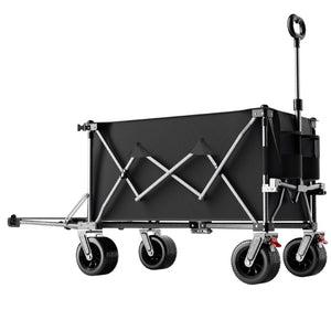 English Elm 58 Inch Folding Wagon Heavy Duty 500Lb Steel Frame All Terrain Wheels Beach Camping Cart W2932P536966