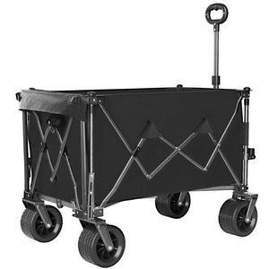 English Elm 58 Inch Folding Wagon Heavy Duty 500Lb Steel Frame All Terrain Wheels Beach Camping Cart W2932P536966