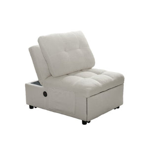 English Elm Single Convertible Sofa Bed Armless Plush Teddy Upholstery Usb Port Apartment Lounge W2941P393993