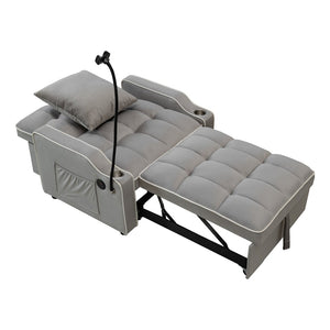 English Elm Convertible Velvet Armchair Sleeper Sofa with USB Port and Rollers for Small Spaces W2941P479762