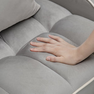 English Elm Convertible Velvet Armchair Sleeper Sofa with USB Port and Rollers for Small Spaces W2941P479762