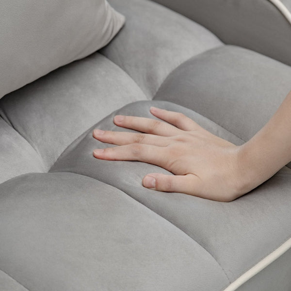 English Elm Convertible Velvet Armchair Sleeper Sofa with USB Port and Rollers for Small Spaces W2941P479762