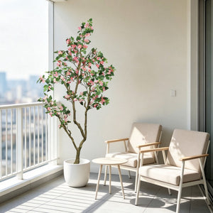 English Elm 7Ft Artificial Bougainvillea Silk Flowering Tree Tall Faux Pink Plant for Indoor Patio W2945P518822