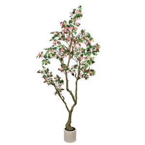 English Elm 7Ft Artificial Bougainvillea Silk Flowering Tree Tall Faux Pink Plant for Indoor Patio W2945P518822