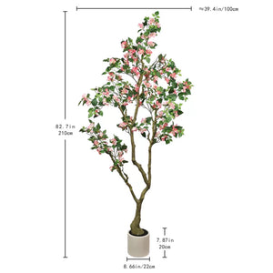 English Elm 7Ft Artificial Bougainvillea Silk Flowering Tree Tall Faux Pink Plant for Indoor Patio W2945P518822
