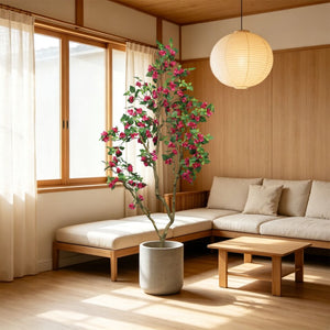 English Elm 7Ft Artificial Bougainvillea Faux Silk Flowering Tree Tall Indoor Outdoor Patio Decor Plant W2945P518829