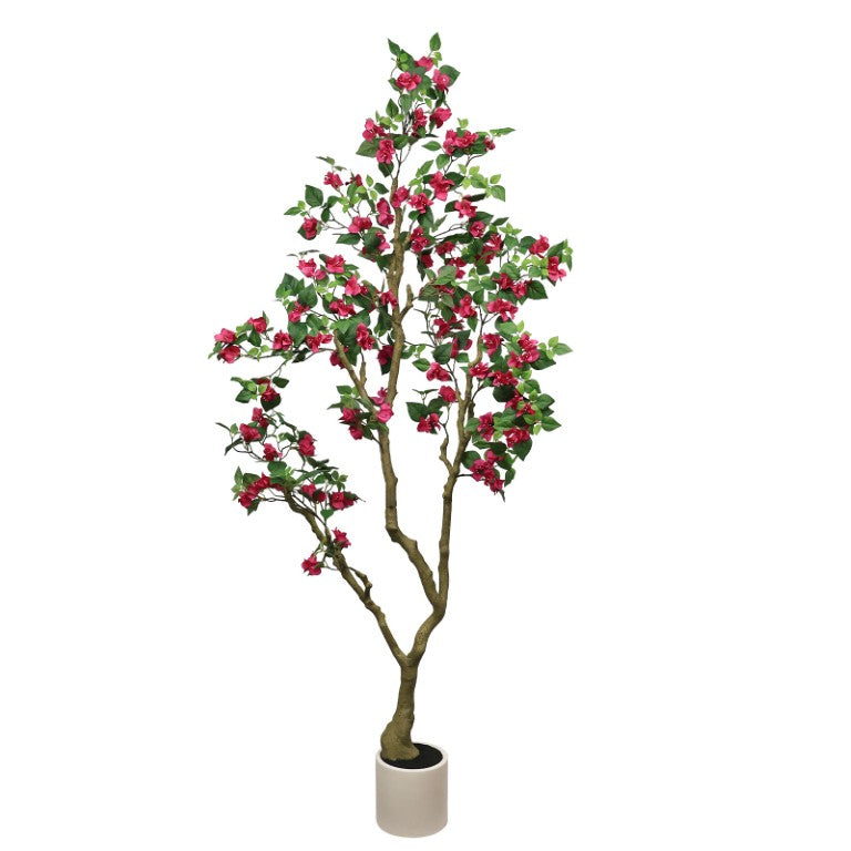 English Elm 7Ft Artificial Bougainvillea Faux Silk Flowering Tree Tall Indoor Outdoor Patio Decor Plant W2945P518829