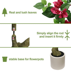 English Elm 7Ft Artificial Bougainvillea Faux Silk Flowering Tree Tall Indoor Outdoor Patio Decor Plant W2945P518829