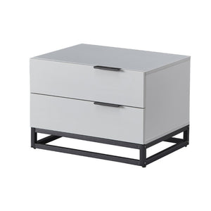English Elm 22 Inch Two Tone Compact Nightstand with Dual Drawers for Modern Bedroom Storage W2948P245251