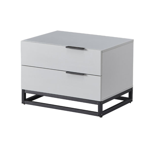 English Elm 22 Inch Two Tone Compact Nightstand with Dual Drawers for Modern Bedroom Storage W2948P245251