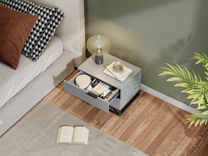 English Elm 22 Inch Two Tone Compact Nightstand with Dual Drawers for Modern Bedroom Storage W2948P245251