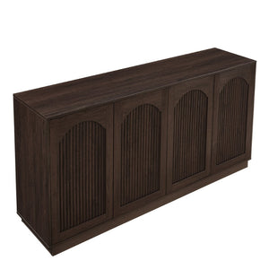 English Elm 64-inch Media Console Low Profile Mdf Tv Stand with Magnetic Doors for Living Room Walnut W2972P514562