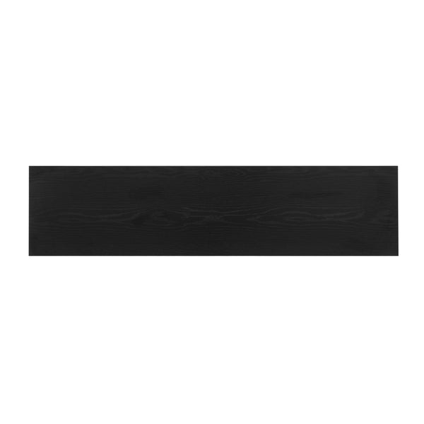 English Elm 64-inch Media Console Low Profile Mdf Tv Stand with Magnetic Doors for Living Room Black W2972P514563